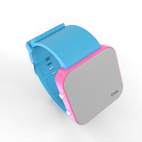 Cool Watch Saat - Pembe Led Kasa - Turkuaz Kayış Unisex, Saat, Tasarım Saat, Farklı Saat