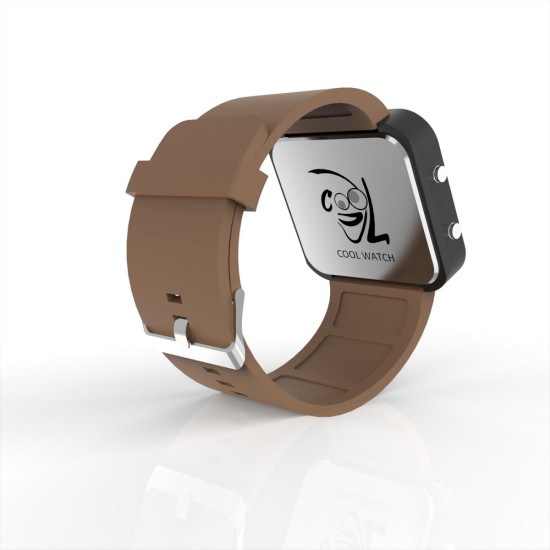 Cool Watch Saat - Siyah Led Kasa - Kahverengi Kayış Unisex, Saat, Tasarım Saat, Farklı Saat