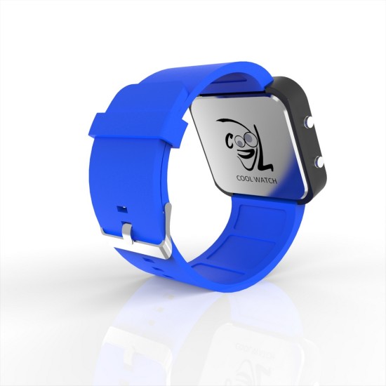 Cool Watch Saat - Siyah Led Kasa - Mavi Kayış Unisex, Saat, Tasarım Saat, Farklı Saat