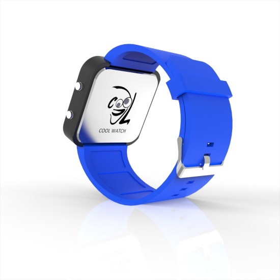 Cool Watch Saat - Siyah Led Kasa - Mavi Kayış Unisex, Saat, Tasarım Saat, Farklı Saat