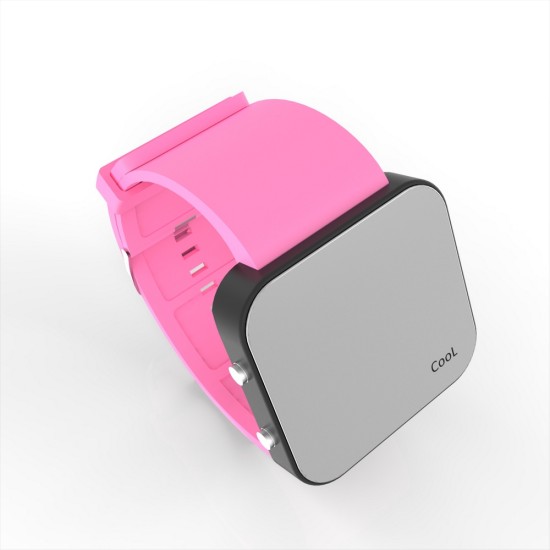 Cool Watch Saat - Siyah Led Kasa - Pembe Kayış Unisex, Saat, Tasarım Saat, Farklı Saat