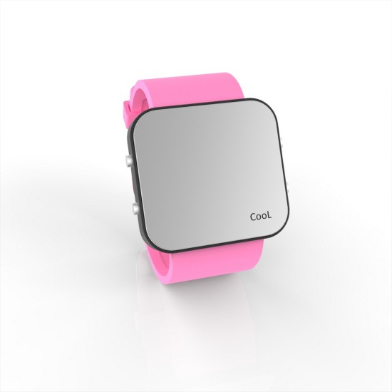 Cool Watch Saat - Siyah Led Kasa - Pembe Kayış Unisex, Saat, Tasarım Saat, Farklı Saat