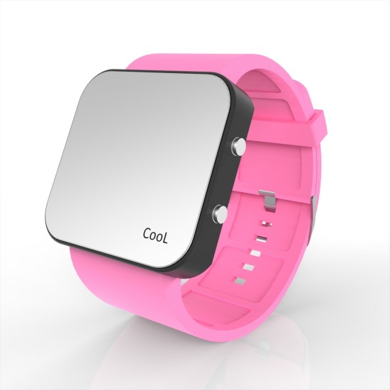 Cool Watch Saat - Siyah Led Kasa - Pembe Kayış Unisex, Saat, Tasarım Saat, Farklı Saat