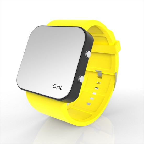 Cool Watch Saat - Siyah Led Kasa - Sarı Kayış Unisex, Saat, Tasarım Saat, Farklı Saat