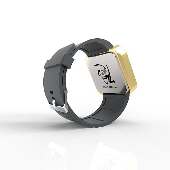 Cool Watch Saat - Gold Mat Dokunmatik Kasa - Gri Kayış Unisex, Saat, Tasarım Saat, Farklı Saat