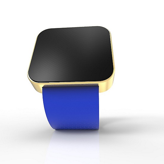 Cool Watch Saat - Gold Mat Dokunmatik Kasa - Mavi Kayış Unisex, Saat, Tasarım Saat, Farklı Saat