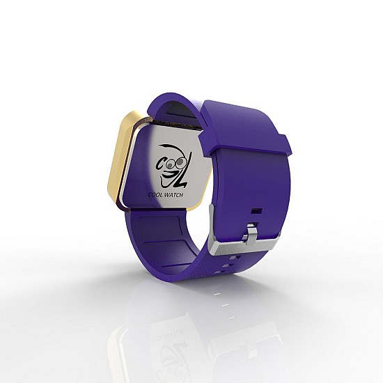 Cool Watch Saat - Gold Mat Dokunmatik Kasa - Mor Kayış Unisex, Saat, Tasarım Saat, Farklı Saat