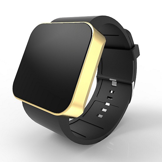 Cool Watch Saat - Gold Mat Dokunmatik Kasa - Siyah Kayış Unisex, Saat, Tasarım Saat, Farklı Saat