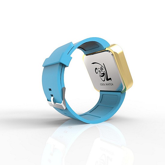 Cool Watch Saat - Gold Mat Dokunmatik Kasa - Turkuaz Kayış Unisex, Saat, Tasarım Saat, Farklı Saat