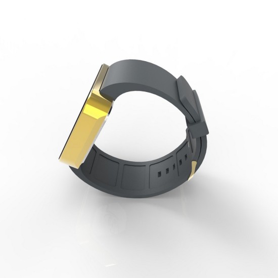 Cool Watch Saat - Gold Shiny Dokunmatik Kasa - Gri Kayış Unisex, Saat, Tasarım Saat, Farklı Saat