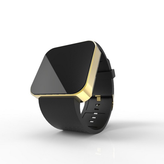 Cool Watch Saat - Gold Shiny Dokunmatik Kasa - Siyah Kayış Unisex, Saat, Tasarım Saat, Farklı Saat