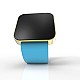 Cool Watch Saat - Gold Shiny Dokunmatik Kasa - Turkuaz Kayış Unisex, Saat, Tasarım Saat, Farklı Saat