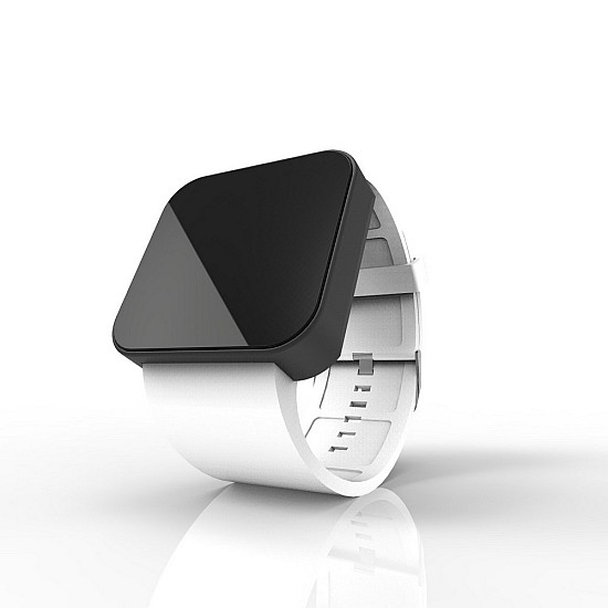 Cool Watch Saat - Siyah Mat Dokunmatik Kasa - Beyaz Kayış Unisex, Saat, Tasarım Saat, Farklı Saat