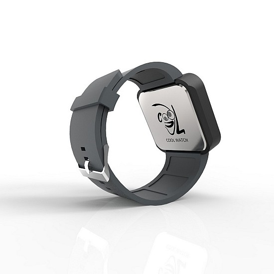 Cool Watch Saat - Siyah Mat Dokunmatik Kasa - Gri Kayış Unisex, Saat, Tasarım Saat, Farklı Saat