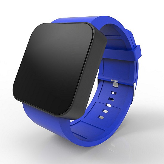 Cool Watch Saat - Siyah Mat Dokunmatik Kasa - Mavi Kayış Unisex, Saat, Tasarım Saat, Farklı Saat