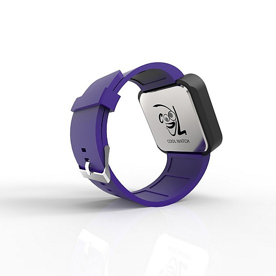 Cool Watch Saat - Siyah Mat Dokunmatik Kasa - Mor Kayış Unisex, Saat, Tasarım Saat, Farklı Saat
