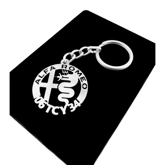 Kişiye Özel - Metal Alfa Romeo - Gümüş Anahtarlık Gerçek Gümüş Kaplama, Saat, Tasarım Saat, Farklı Saat