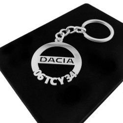 Kişiye Özel - Metal Dacia - Gümüş Anahtarlık Gerçek Gümüş Kaplama