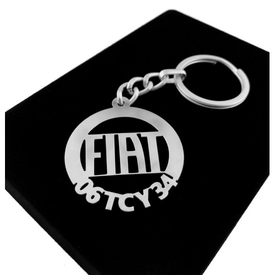 Kişiye Özel - Metal Fiat - Gümüş Anahtarlık Gerçek Gümüş Kaplama, Saat, Tasarım Saat, Farklı Saat