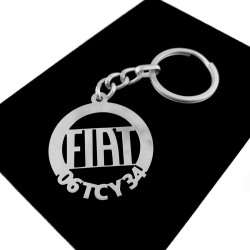 Kişiye Özel - Metal Fiat - Gümüş Anahtarlık Gerçek Gümüş Kaplama