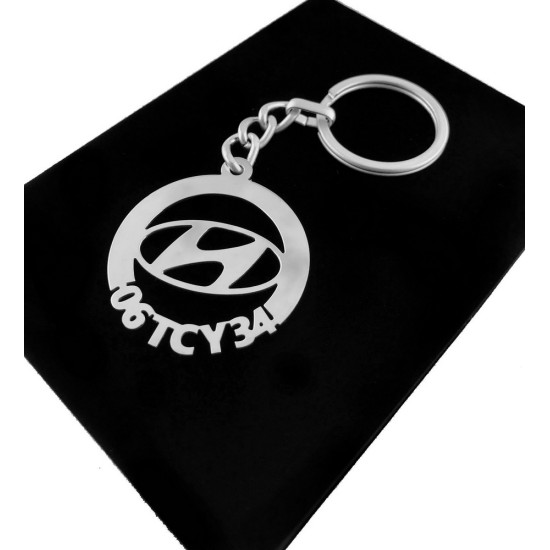 Kişiye Özel - Metal Hyundai - Gümüş Anahtarlık Gerçek Gümüş Kaplama, Saat, Tasarım Saat, Farklı Saat