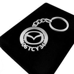 Kişiye Özel - Metal Mazda - Gümüş Anahtarlık Gerçek Gümüş Kaplama