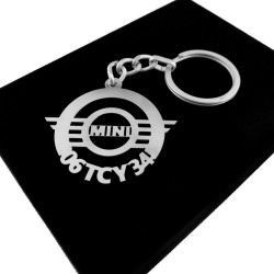 Kişiye Özel - Metal Mini Cooper - Gümüş Anahtarlık Gerçek Gümüş Kaplama