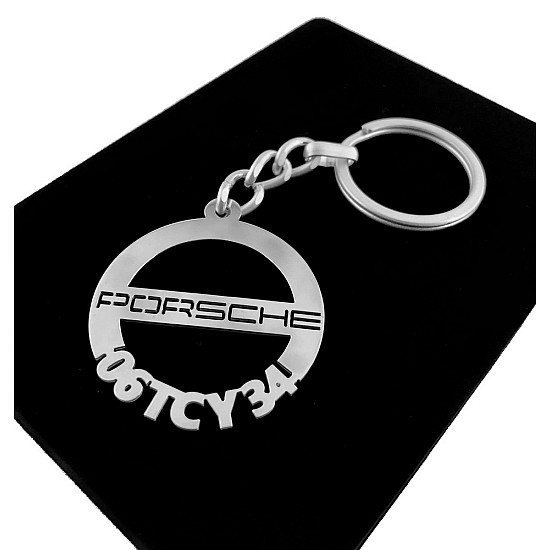 Kişiye Özel - Metal Porsche - Gümüş Anahtarlık Gerçek Gümüş Kaplama, Saat, Tasarım Saat, Farklı Saat