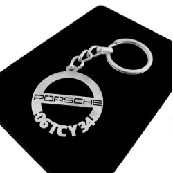 Kişiye Özel - Metal Porsche - Gümüş Anahtarlık Gerçek Gümüş Kaplama