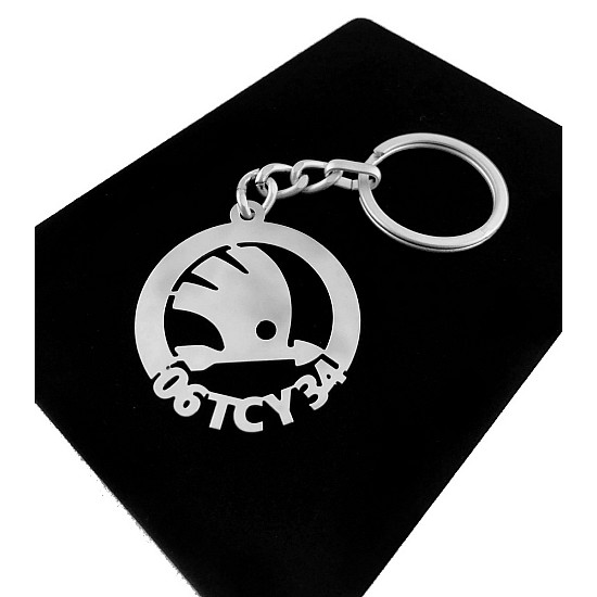 Kişiye Özel - Metal Skoda - Gümüş Anahtarlık Gerçek Gümüş Kaplama, Saat, Tasarım Saat, Farklı Saat