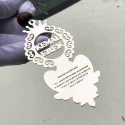 Kişiye Özel - Metal Alt Geniş Alanlı Araç Dikiz Ayna Süsü