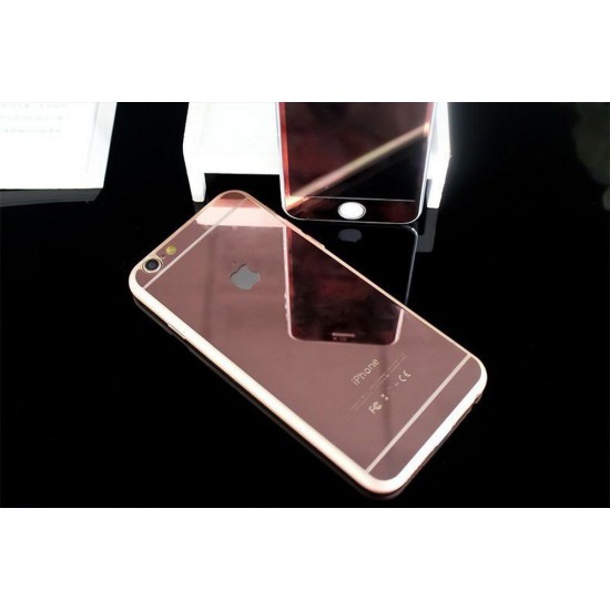 Kişiye Özel - İphone Plus 6 - Plus 6S - Rose Aynalı Cam Nano Telefon Kaplama, Saat, Tasarım Saat, Farklı Saat