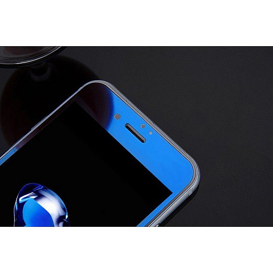 Kişiye Özel - İphone Plus 7 - Plus 7S - Mavi Aynalı Cam Nano Telefon Kaplama, Saat, Tasarım Saat, Farklı Saat