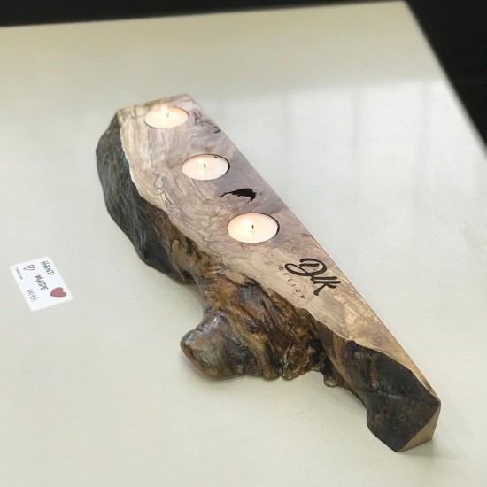 Özel Ahşapdan Mumluk