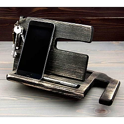 Kişiye Özel - Ahşap Aksesuar ve Cep telefonu Standı 