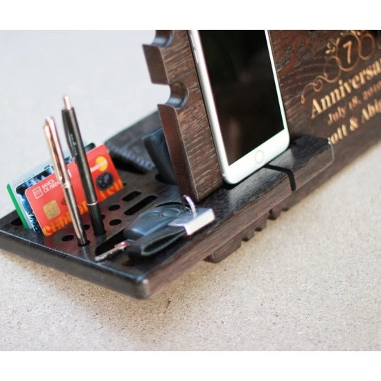 Kişiye Özel - Ahşap Jewel Saat Telefon Aksesuar Standı, Saat, Tasarım Saat, Farklı Saat