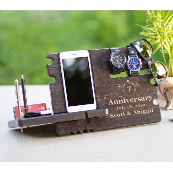 Kişiye Özel - Ahşap Jewel Saat Telefon Aksesuar Standı, Saat, Tasarım Saat, Farklı Saat