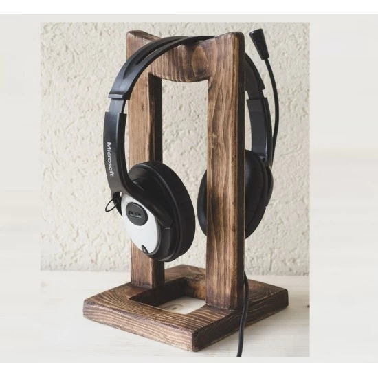 Kişiye Özel - Ahşap Standart Kulaklık Tutucu, Saat, Tasarım Saat, Farklı Saat