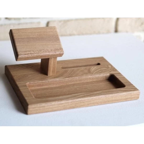 Kişiye Özel - Ahşap Station Tasarım Aksesuar Standı , Saat, Tasarım Saat, Farklı Saat