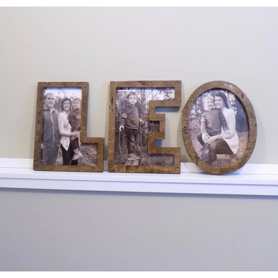 Kişiye Özel - Ahşap İsimli Her Harf Bir Çerçeve, Saat, Tasarım Saat, Farklı Saat