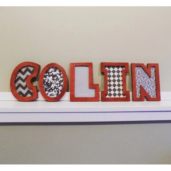 Kişiye Özel - Ahşap İsimli Her Harf Bir Çerçeve, Saat, Tasarım Saat, Farklı Saat