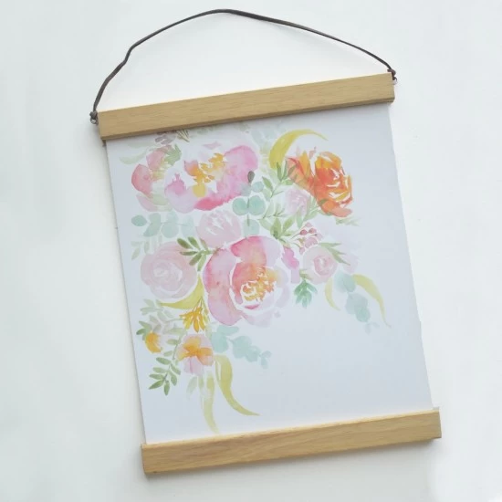 Kişiye Özel - Ahşap Resim Afiş Asımı İçin Özel Tasarım Mıknatıslı Çerçeve, Saat, Tasarım Saat, Farklı Saat