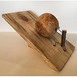 Kişiye Özel - Ahşap Masaüstü Düz Rampa Top Yuvarlayan Dal Figürleri