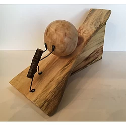 Kişiye Özel - Ahşap Masaüstü Rampa Top Yuvarlayan Dal Figürleri