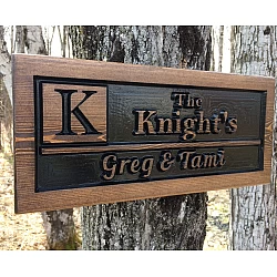 Kişiye Özel - Ahşap Kapı Tabelası Yazı İçi Oyma Yatay