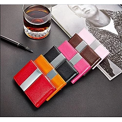 Kişiye Özel - Metal Çelik Kasa Çift Kapaklı Deri Kartvizitlik