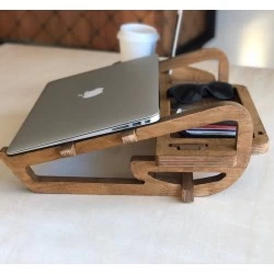 Kişiye Özel - Ahşap Full Tunçkol Design Laptop Sehpası