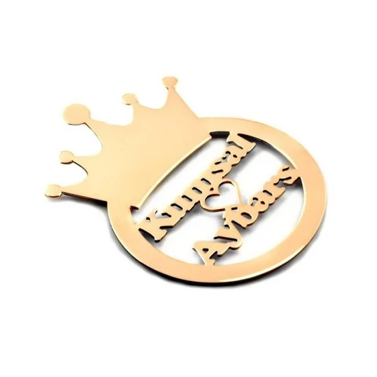 Kişiye Özel - Metal Buzdolabı Magneti Kral Taç, Saat, Tasarım Saat, Farklı Saat