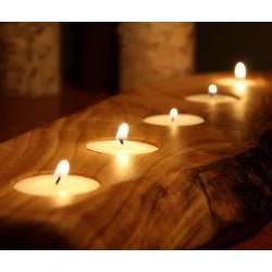 Kişiye Özel - Ahşap 5 Li Mumluk Dekor