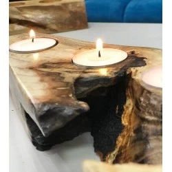 Kişiye Özel - Ahşap 5 Li Özel Seçme Ahşapla Mumluk Dekor